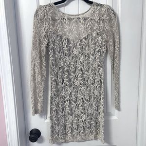 Mimi Chica Long-Sleeved Lace Mini Dress